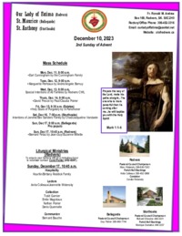 2nd Sunday of Advent-December 10, 2023