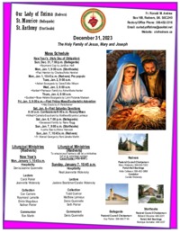 Holy Family Sunday-December 31, 2023