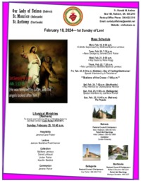 1st Sunday of Lent-February 18, 2024