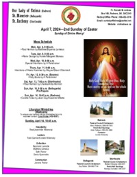 2nd Sunday of Easter-April 7, 2024