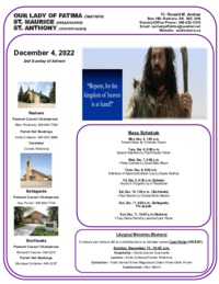 2nd Sunday of Advent-December 4, 2022