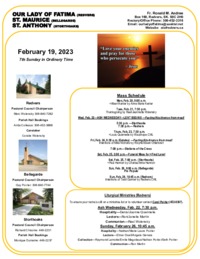 7th Sunday in Ordinary Time-February 19, 2023