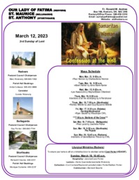 3rd Sunday of Lent-March 12, 2023