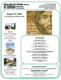 21st Sunday in Ordinary Time-August 27, 2023