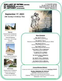 24th Sunday in Ordinary Time-September 17, 2023